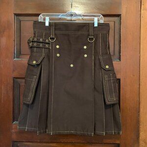 Damn Near Kilt Em SMALL "The Sport Utility Kilt" Brown